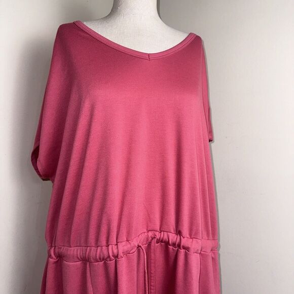 32 Degrees Cool T Shirt Dress Pockets Drawstring Waist Pinkish-Orange XXL 2X - Picture 12 of 12